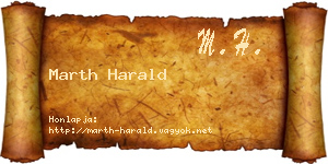 Marth Harald névjegykártya